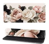 Mouse Mat Peony 900x500x3mm, Mouse Pad Large Flowers, Desk Accessories, Extra Large Size Improve Mobility Accuracy and Speed, Desk Pad with Non Slip Base and Stitched Edge for Office/Gaming MM-261