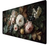 Mouse Mat Peony Mouse Pad Grape Gaming Desk Mat Large 1000x500x3mm, Non-Slip Rubber Base, Waterproof Surface, Stitched Edges, Pretty Cute Mousepad for Office and Home Laptop, Desk Accessories K7-489