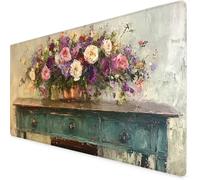 Mouse Mat Peony Mouse Pad Table Gaming Desk Mat Large 1000x500x3mm, Non-Slip Rubber Base, Waterproof Surface, Stitched Edges, Pretty Cute Mousepad for Office and Home Laptop, Desk Accessories K7-597
