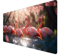 Mouse Mat Pink Gaming Mouse Pad 63x31.5in XXL Extended Desk Mat,Keyboard Mousepad Flamingo,Water-Resistant Surface And Non-Slip Base Mousemat for Gaming Office Desk Accessories,Gifts for Women F1-72