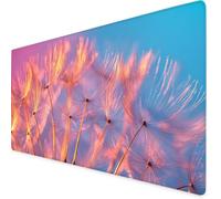 Mouse Mat Pink Mouse Pad Dandelion Gaming Desk Mat Large 1000x500x3mm, Non-Slip Rubber Base, Waterproof Surface, Stitched Edges, Pretty Mousepad for Office and Home Laptop, Desk Accessories K7-717