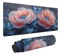 Mouse Mat Pink Mouse Pad, Desk Mat Large 1000x500mm, Waterproof Surface Flowers Mousepad, With Anti-Slip Rubber Base Keyboard Mat, With Stitched Edges Desk Pads, For Laptop Office & Home Mousemat T400