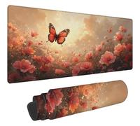Mouse Mat Pink Mouse Pad, Desk Mat Large 1200x600mm, Waterproof Surface Flowers Mousepad, With Anti-Slip Rubber Base Keyboard Mat, With Stitched Edges Desk Pads, For Laptop Office & Home Mousemat T289
