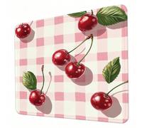 Mouse Mat, Pink Mouse Pad, Washable Small Mousepad Cherry Mousemat with Non-Slip Base Computer Gaming Mousepad Portable Office Desk Accessories for Working Studying Gaming, 230 x 180 x 3mm J0-291