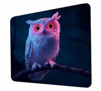 Mouse Mat, Pink Mouse Pad, Washable Small Mousepad Owl Mousemat with Non-Slip Base Computer Gaming Mousepad Portable Office Desk Accessories for Laptop Working Studying Gaming, 340 x 280 x 3mm J0-288