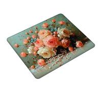 Mouse Mat Pink Small Mouse Pad 24 x 20 cm Gaming Mousepad Flower Waterproof Desk Mat with Stitched Edge, Desk Accessories Mousemat with Non-Slip Rubber Base for Office Gaming Home, Gifts for Men S0-1