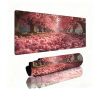 Mouse Mat Pink xxl 900x400x3mm Desk Pad Tree Gaming Mouse Mat with Stitched Edges Waterproof Surface Wear-Resistant, Non-Slip Rubber Base Improves Speed and Accuracy for Christmas Decorations W1-584