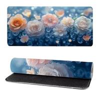Mouse Mat Plant 500x250x3mm, Mouse Pad Large Flowers, Desk Accessories, Extra Large Size Improve Mobility Accuracy and Speed, Desk Pad with Non Slip Base and Stitched Edge for Office/Gaming MM-241