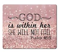 Mouse Mat Psalm 46:5 God Is Within Her,She Will Not Fall- Bible Verse 25X30Cm Rubber Base Mouse Pads Smooth Mousepads For Pc Computer