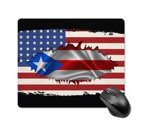 Mouse Mat Puerto Rico Friendliness Flag Wear Resistant Mouse Pad Stitched Edges Desk Pad For Work Laptop Office 25X30Cm