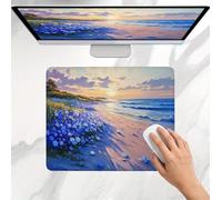 Mouse Mat Purple Beach, Small Mouse Pad 40 x 30 cm, Ultra Thin Improves Speed and Accuracy, Non-Slip Rubber Base, with Stitched Edges, Wear-Resistant, Waterproof Mousepad for Office & Home j0j-38