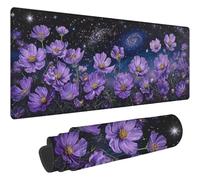 Mouse Mat Purple Mouse Pad, Desk Mat Large 1600x800mm, Waterproof Surface Flowers Mousepad, With Anti-Slip Rubber Base Keyboard Mat, With Stitched Edges Desk Pads, For Office & Home Mousemat T151