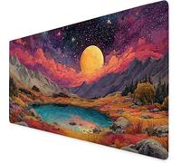 Mouse Mat Purple Mouse Pad Starry Sky Gaming Desk Mat Large 600x300x3mm, Non-Slip Rubber Base, Waterproof Surface, Stitched Edges, Pretty Mousepad for Office and Home Laptop, Desk Accessories K7-93