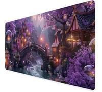 Mouse Mat Purple Mouse Pad Tree Gaming Desk Mat Large 600x300x3mm, Non-Slip Rubber Base, Waterproof Surface, Stitched Edges, Cute Mousepad for Office and Home Laptop, Desk Accessories For Women K7-75