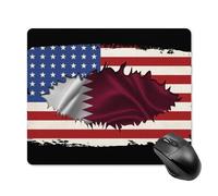 Mouse Mat Qatar Qatari Friendliness Flag Stitched Edges Mouse Pad Anti-Slip Rubber Base Gaming Mousepad For Home Work Computer 25X30Cm