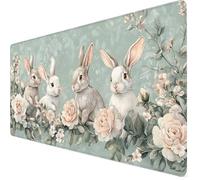 Mouse Mat Rabbit Mouse Pad Large 500 x 250 x 3mm Desk Mat Sage Non-Slip Rubber Base, Waterproof Surface, Stitched Edges Gaming Mousepad, Home Computer Office Desk Accessories, Gifts for Men Y7-1328