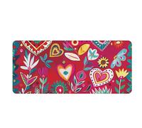 Mouse Mat Red Heart Green Mouse Pad Thickened Desk Mat Comfortable Office Desk Accessories Anti-Fray Stitched Edges Mousepad Non-Slip Desk Pad Durable Mousemat 400x900x3mm