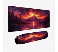 Mouse Mat Red Mouse Pad Large 1000x400mm, Desk Mat Landscape Mousepad, Desk Pad with Non-Slip Base, Extended Waterproof Mousemat, Stitched Edges Keyboard Matt, Home Office Accessories, Gifts H2-945