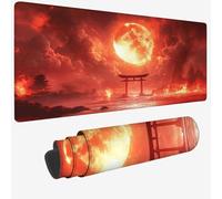 Mouse Mat Red Mouse Pad Large 35.4x19.6x0.12 XXL Waterproof Desk Matt with Stitched Edges and Non-Slip Rubber Base, Extended Gaming Mousemat Door Keyboard Mat for Gaming Office Desk Decor Gifts W-970