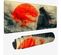 Mouse Mat Red Mouse Pad Large 47.2x23.6x0.12 XXL Waterproof Desk Matt with Stitched Edges and Non-Slip Rubber Base, Extended Gaming Mousemat Warrior Keyboard Mat, Gaming Office Desk Decor Gifts W-722