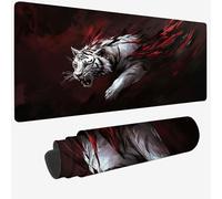 Mouse Mat Red Mouse Pad Large 55.1x23.6x0.12 XXL Waterproof Desk Matt with Stitched Edges and Non-Slip Rubber Base, Extended Gaming Mousemat Tiger Keyboard Mat for Gaming Office Desk Decor Gifts W-586