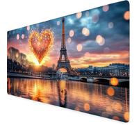 Mouse Mat Red Mouse Pad Love Gaming Desk Mat Large 900x500x3mm, Non-Slip Rubber Base, Waterproof Surface, Stitched Edges, Pretty Mousepad for Office and Home Laptop, Desk Accessories For Women K7-671