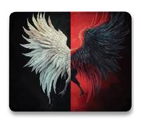 Mouse Mat, Red Mouse Pad, Small Mousepads Wing, 420x350x3mm, Mousemat with Non-Slip, Desk Mat Portable for Office Laptop Working Studying, Smooth Surface Desk Accessories, Durable, Washable c0-379