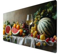 Mouse Mat Red Mouse Pad Watermelon Gaming Desk Mat Large 900x300x3mm, Non-Slip Rubber Base, Waterproof Surface, Stitched Edges, Pretty Cute Mousepad for Office and Home Laptop, Desk Accessories K7-549