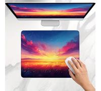 Mouse Mat Red Sunset, Small Mouse Pad 32 x 26 cm, Ultra Thin Improves Speed and Accuracy, Non-Slip Rubber Base, with Stitched Edges, Wear-Resistant, Waterproof Mousepad for Office & Home j0j-115