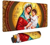Mouse Mat Religion Mouse Pad 900 x 400 x 3 mm Large Gaming Mousepad,2025 New Desk Protector Mat with Anti-Slip Base,Waterproof&Durable Mousemat,Office Desk Accessories for Men(90x40cm Our Lady)-dd1577