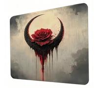 Mouse Mat, Retro Mouse Pad, Washable Small Mousepad Rose Mousemat with Non-Slip Base Computer Gaming Mousepad Portable Office Desk Accessories for Working Studying Gaming, 340 x 280 x 3mm J0-300