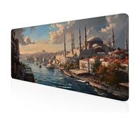 Mouse Mat River City 80 x 40 cm, Large Size Gaming Mouse Pad, Comfortable Mousepad Extended Mousepad With Non-Slip Rubber, Special-Textured Water-Resistant Surface, for Home Office Gaming Room b-46