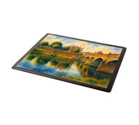 MOUSE MAT - River Wye & Grammar School, Monmouth - Vintage Art Style