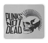 Mouse Mat Rock Band Punks Not Dead Calligraphy Poster Design With A Skull In Greyscale Tones Mousepad Durable Table Mats Washable Writing Mat, For Office, Laptop, Desk, 25x30cm
