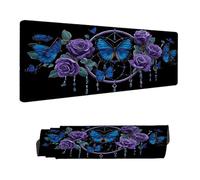 Mouse Mat Rose Mouse Pad Large 120 x 40 cm XXL Mousepad with Stitched Edges and Non-Slip Rubber Base Keyboard Desk Pad, Improves Speed and Precision Gaming Mousemat Dreamcatcher for Home Office H-7602