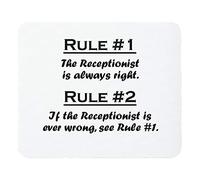 Mouse Mat Rule Recptionist Is Always Right Mousepad Non-Slip Mouse Pad Durable Mousepads For Office And Home Gaming Laptop M