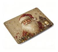 Mouse Mat Santa Claus Gaming Mouse Pad, Optimised for Gaming Sensors, Moderate Surface Friction, Improved Precision and Speed, Non-Slip Mousepad for Computers, Laptop, 26 x 21 x 3 mm, Yellow 0o-436