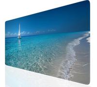 Mouse Mat Scenery 900x300x3mm Washable Large Mouse Pad Blue, Desk Mat Non-Slip Rubber Base Stitched Edge-Smooth Cloth Surface, Waterproof Laptop Desk Pad for Office, Work, MacBook, PC, Home UK-5894