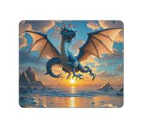Mouse Mat Sea Sunset Flying Dragon Mice Pad Square Mousepad Durable Desk Mat For Laptop Gaming Work S