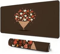 Mouse Mat Simple 900x400x3mm Large Desk Mat As a desktop decoration S-563 | Brown Mouse pad XXL, Desk Mat with Non Slip Base and Stitched Edge for Gaming, Desk Accessories, Office Decor, Smooth Glide.