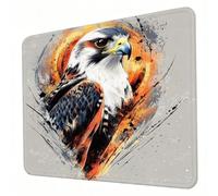 Mouse Mat, Simple Mouse Pad, Washable Small Mousepad Eagle Mousemat with Non-Slip Base Computer Gaming Mousepad Portable Office Desk Accessories for Working Studying Gaming, 230 x 180 x 3mm J0-545