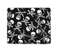 Mouse Mat Skulls And Sword Black Anti-Slip Rubber Base Mouse Pad Soft Desk Pad For Work Desk Pc 25X30Cm