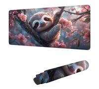 Mouse Mat Sloth Mouse Pad Large 500 x 250 x 3 mm XXL Mousepad with Stitched Edges and Non-Slip Rubber Base, Improves Speed and Precision Gaming Mousemat Animal for Home Office Decor, Gifts Men H-1028