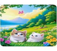 Mouse Mat, Small Mouse Pad Animal, Table Protector Desk Mat with Anti-Slip Rubber Base Stitched Edge, Mousepad for Laptop Computer PC, Office Gaming Accessories 350x300x3mm Mountains And Rivers qw-49