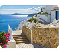 Mouse Mat, Small Mouse Pad Building, Table Protector Desk Mat with Anti-Slip Rubber Base Stitched Edge, Portable, Mousepad for Laptop Computer PC, Office Gaming Accessories 180x300x3mm Seaside qw-225