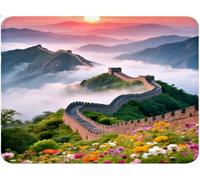 Mouse Mat, Small Mouse Pad Flower, Table Protector Desk Mat with Anti-Slip Rubber Base Stitched Edge, Portable, Mousepad for Laptop Computer PC, Office Gaming Accessories 150x300x3mm Building qw-190