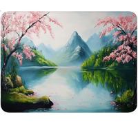 Mouse Mat, Small Mouse Pad Lake, Table Protector Desk Mat with Anti-Slip Rubber Base, Easy Gliding, Mousepad for Laptop Computer PC, Office Gaming Accessories 180x300x3mm Cherry Blossom Tree qw-122