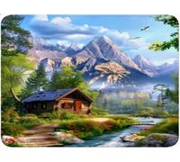 Mouse Mat, Small Mouse Pad Mountains And Rivers, Table Protector Desk Mat with Anti-Slip Rubber Base Stitched Edge, Mousepad for Laptop Computer, Office Gaming Accessories 150x300x3mm Cottage qw-393