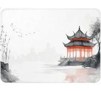 Mouse Mat, Small Mouse Pad Pagoda, Table Protector Desk Mat with Anti-Slip Rubber Base Stitched Edge, Easy Gliding, Mousepad for Laptop Computer PC, Office Gaming Accessories 200x240x3mm Plant qw-5