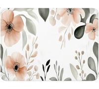 Mouse Mat, Small Mouse Pad Plant, Table Protector Desk Mat with Anti-Slip Rubber Base Stitched Edge, Portable, Mousepad for Laptop Computer PC, Office Gaming Accessories 200x250x3mm Flowers (2) qw-525